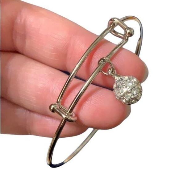 Swarovski Crystal Fireball Bangle Bracelet Silver - Picture 1 of 16